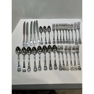 Cuisinart Elite FRENCH ROOSTER Stainless Flatware 32 pieces EUC Dishwasher Safe